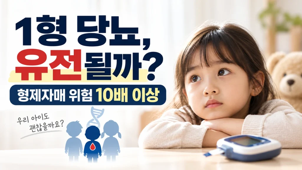 1형 당뇨 유전 여부와 형제자매 발병 위험 10배 이상 안내